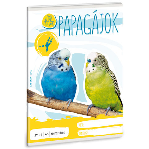 Ars Una Cuki Állatok - Papagáj - A/5 négyzethálós füzet 2732