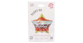 45 cm Happy Birthday fólia lufi, többféle, csillag alakú- héliummal tölthetõ