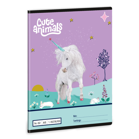 Ars Una Cute Animals - Unicorn A/5 1. oszt. füzet 14-32