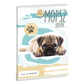 Ars Una Cuki Állatok - Mopsz - A/5 négyzethálós füzet 2732