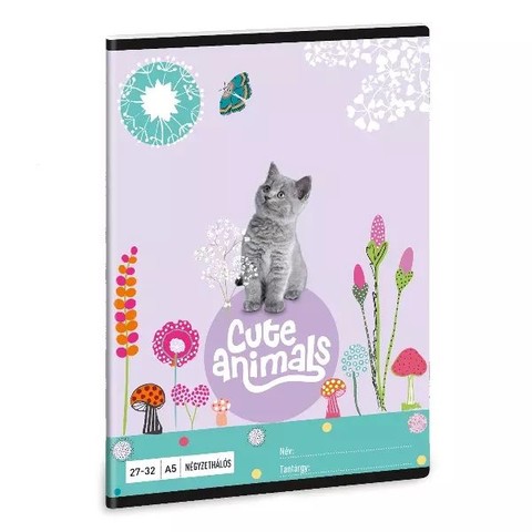 Ars Una Cute Animals-kitten A/5 négyzethálós füzet 27-32