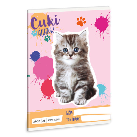 Ars Una Cuki Állatok - Perzsa cica A/5 négyzethálós füzet 27-32