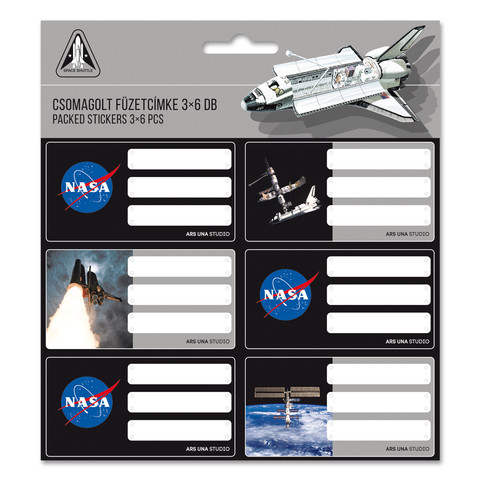 NASA-1 csomagolt füzetcímke (3x6 db)