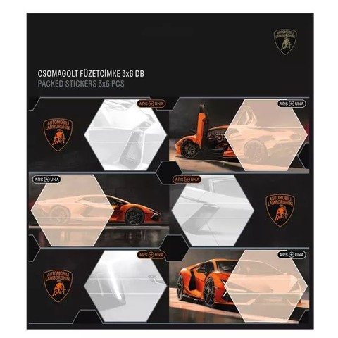 Lamborghini csomagolt füzetcímke (3x6 db)
