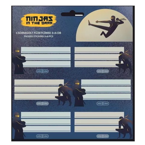 Ars Una Ninjas in the dark csomagolt füzetcímke (3x6 db)