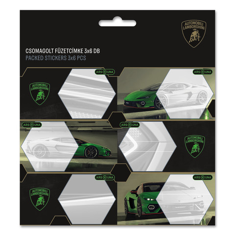 Lamborghini csomagolt füzetcímke (3x6 db)