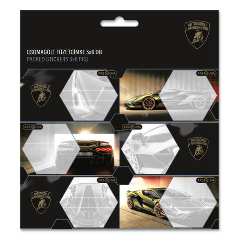 Lamborghini csomagolt füzetcímke (3x6 db)