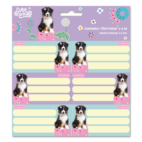 Ars Una Cute animals- Aussie csomagolt füzetcímke (3x6 db)