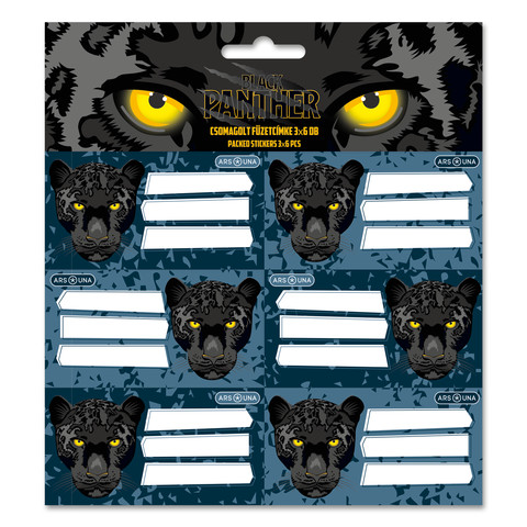 Ars Una Black Panther csomagolt füzetcímke (3x6 db)