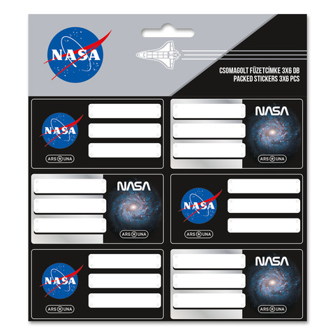 NASA csomagolt füzetcímke (3x6 db)
