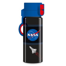 NASA BPA-mentes kulacs-475 ml, fekete, kék tetővel
