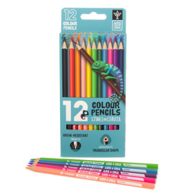 Ars Una háromszögletű színes ceruza - 12 színű készlet