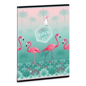 Ars Una Pink Flamingo A/5 extra kapcsos füzet-négyzethálós