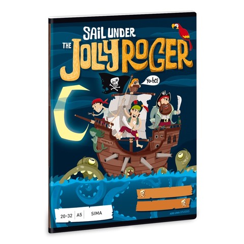 Ars Una Jolly Roger kalózos A/5 sima füzet 2032