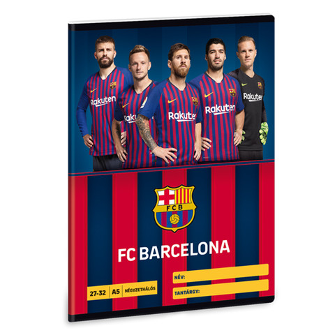 FC Barcelona A/5 négyzethálós füzet 2732