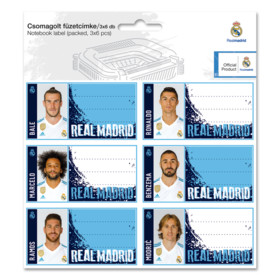 Real Madrid csomagolt füzetcímke (3x6 db)