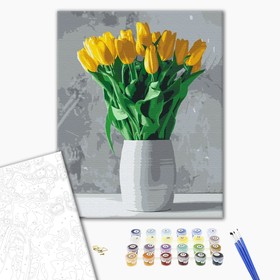 Sárga tulipán csokor számfestő
