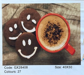 Kávé sütivel - számfestő