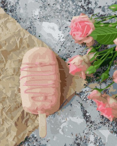Rózsa fagylalt - számfestő