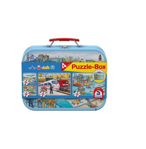 Vehicles, Puzzle-Box, 2x26, 2x48 db (56508) Gyerek Kirakó
