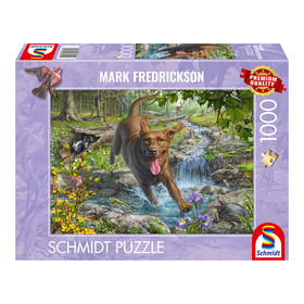 Hundeliebe, Frühlingsspaziergang mit Labrador (58559)