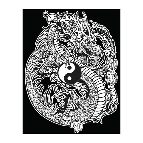 Colorvelvet Kép 47*35 méret + Filctoll Sárkány Ying Yang
