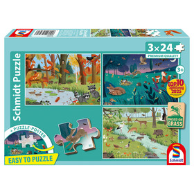  Schmidt Spiele Forest and meadow animals 3x24 db (56581) Gyerek kirakó 