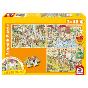  Schmidt Spiele Fun at the zoo 3x48 db (56582) Gyerek kirakó 