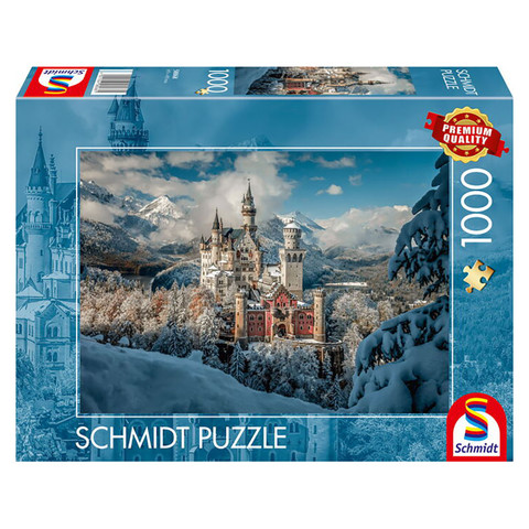  Neuschwanstein Castle in winter (58068) Kirakó 1000 db - Schmidt Spiele 