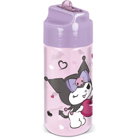 Kulacs, áttetszõ, Kuromi, 430 ml, rózsaszín