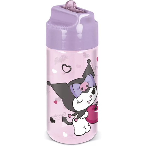 Kulacs, áttetszõ, Kuromi, 430 ml, rózsaszín