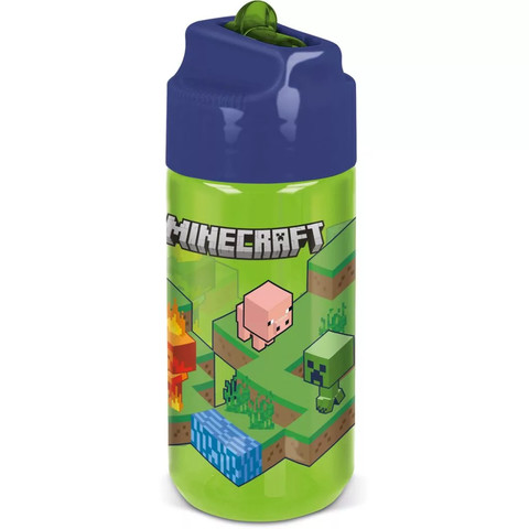 Kulacs, áttetszõ, Minecraft, 430 ml, zöld