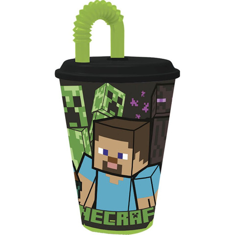 Pohár hajlítható szívószállal, Minecraft