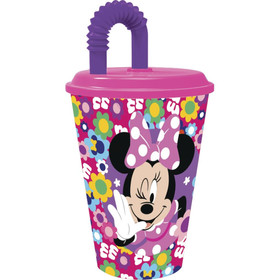 Pohár hajlítható szívószállal, Minnie Mouse
