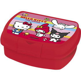 Uzsonnásdoboz, Hello Kitty, 18 x 14 x 7 cm, piros
