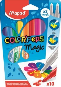 Filctoll készlet, 3,6 mm, MAPED Color`Peps Magic, 8+2 különböző szín