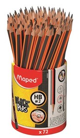 Grafitceruza, ceruzatartó, HB, háromszögletű, MAPED Black`Peps