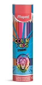 Színes ceruza készlet, háromszögletű, fémhengerben,  MAPED Color`Peps Strong 36 különböző szín