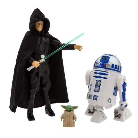 Luke Skywalker, R2-D2 and Grogu Talking Action Figure, Star Wars Power Force