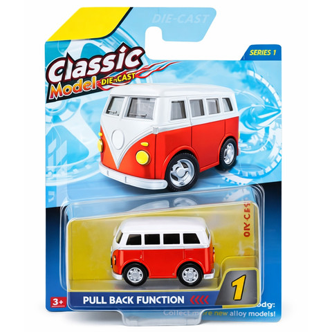 Fém VW kisbusz - piros