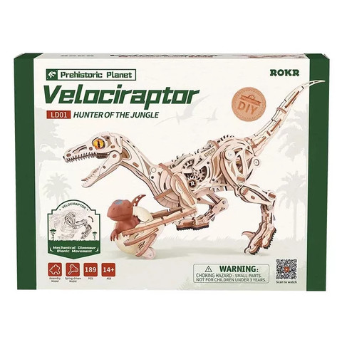 ROKR 3D fa puzzle - Mechanikus velociraptor