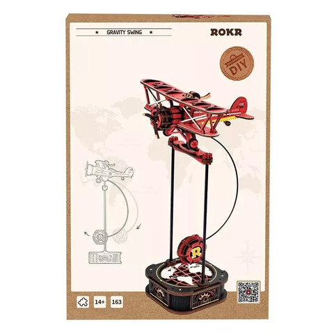 ROKR 3D fa puzzle - Égi kapitány lengő repülőgép