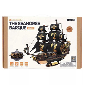 ROKR 3D fa puzzle - Csikóhal vitorláshajó