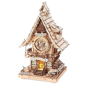 ROKR 3D fa puzzle - Mechanikus kakukkos óra