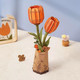 Rowood 3D fa puzzle virág - Tulipán (narancs)