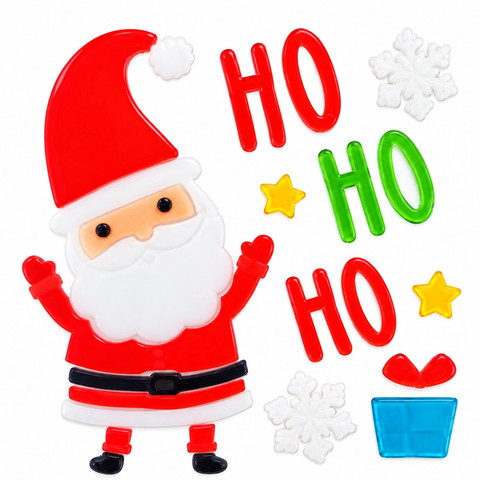 Zselés ablakdísz (Mikulás - Ho ho ho)