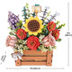 Rowood 3D fa puzzle - Virágcsokor faládában