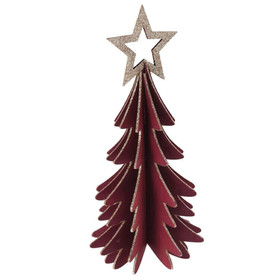 Dekorációs figura (mályva színű karácsonyfa, tetején csillaggal)