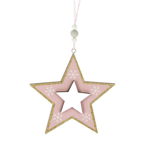 Karácsonyi dekorációs figura (rózsaszín csillagban fehér csillag)