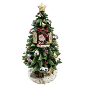 Karácsonyi dekoráció (felhúzható, zenélő karácsonyfa)